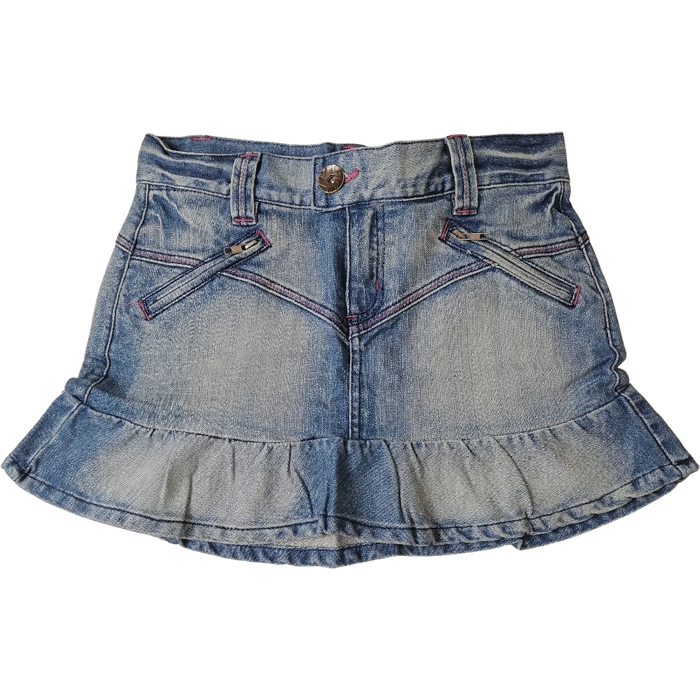 🐳 Blue Denim Ruffle Skirt By MISS SIXTY